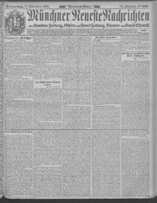 Münchner neueste Nachrichten Donnerstag 17. September 1903