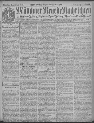Münchner neueste Nachrichten Montag 9. Februar 1903