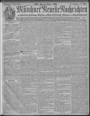 Münchner neueste Nachrichten Freitag 1. Mai 1903