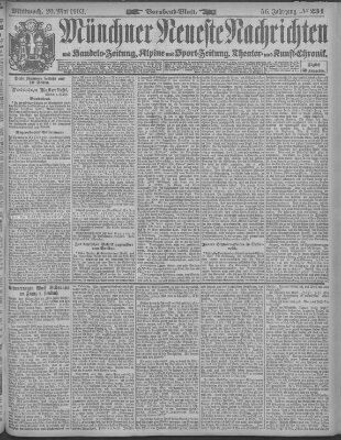 Münchner neueste Nachrichten Mittwoch 20. Mai 1903