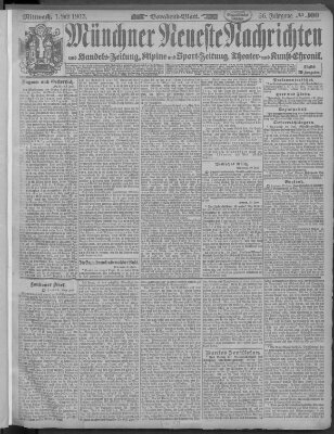 Münchner neueste Nachrichten Mittwoch 1. Juli 1903