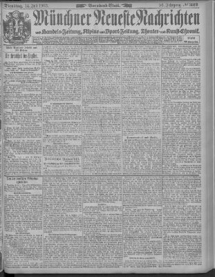 Münchner neueste Nachrichten Dienstag 14. Juli 1903