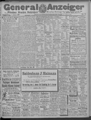 Münchner neueste Nachrichten Donnerstag 7. Januar 1904