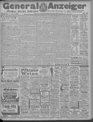 Münchner neueste Nachrichten Dienstag 12. Januar 1904
