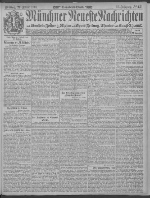 Münchner neueste Nachrichten Freitag 29. Januar 1904
