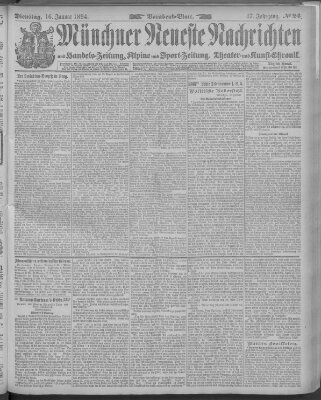 Münchner neueste Nachrichten Dienstag 16. Januar 1894