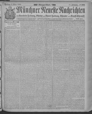 Münchner neueste Nachrichten Freitag 2. März 1894