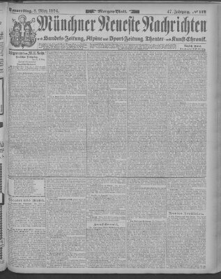 Münchner neueste Nachrichten Donnerstag 8. März 1894