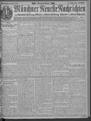 Münchner neueste Nachrichten Samstag 9. Juli 1904
