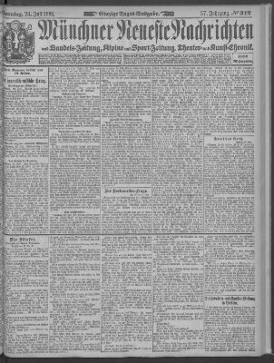 Münchner neueste Nachrichten Sonntag 24. Juli 1904