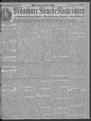 Münchner neueste Nachrichten Donnerstag 28. Juli 1904