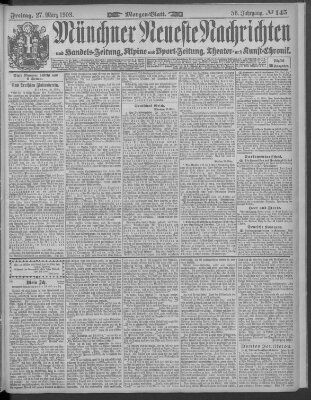 Münchner neueste Nachrichten Freitag 27. März 1903
