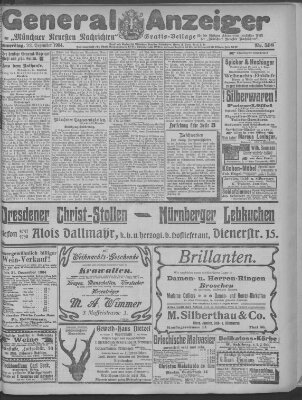 Münchner neueste Nachrichten Donnerstag 22. Dezember 1904