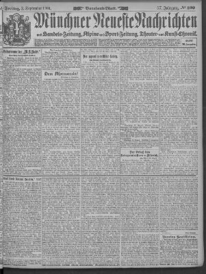 Münchner neueste Nachrichten Freitag 2. September 1904