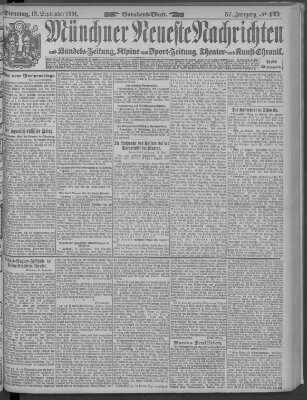 Münchner neueste Nachrichten Dienstag 13. September 1904
