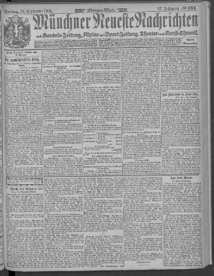 Münchner neueste Nachrichten Freitag 16. September 1904