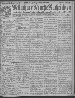 Münchner neueste Nachrichten Sonntag 25. September 1904