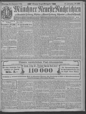 Münchner neueste Nachrichten Montag 26. September 1904