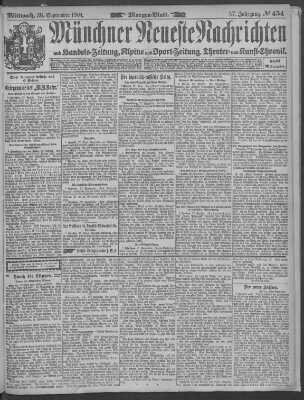 Münchner neueste Nachrichten Mittwoch 28. September 1904