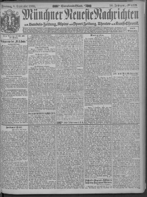 Münchner neueste Nachrichten Freitag 8. September 1905