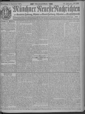 Münchner neueste Nachrichten Samstag 9. September 1905