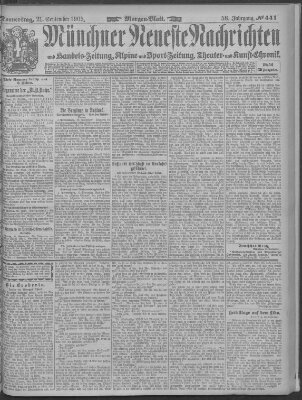 Münchner neueste Nachrichten Donnerstag 21. September 1905
