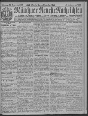 Münchner neueste Nachrichten Montag 25. September 1905
