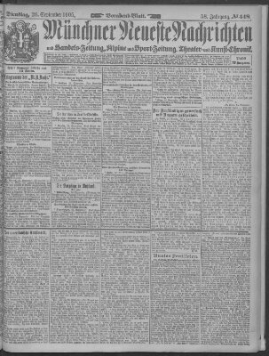 Münchner neueste Nachrichten Dienstag 26. September 1905