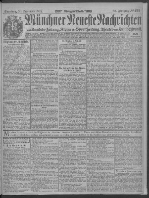 Münchner neueste Nachrichten Samstag 30. September 1905