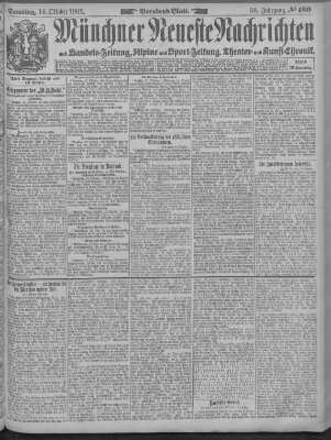 Münchner neueste Nachrichten Samstag 14. Oktober 1905
