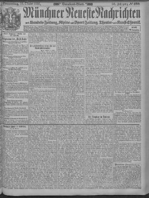 Münchner neueste Nachrichten Donnerstag 19. Oktober 1905