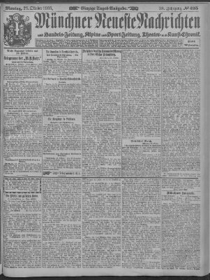 Münchner neueste Nachrichten Montag 23. Oktober 1905