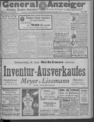 Münchner neueste Nachrichten Montag 13. Juni 1904