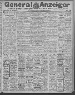 Münchner neueste Nachrichten Donnerstag 11. August 1904