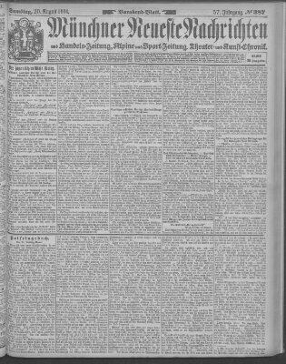 Münchner neueste Nachrichten Samstag 20. August 1904