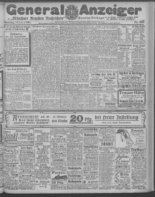 Münchner neueste Nachrichten Samstag 20. August 1904