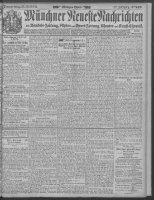 Münchner neueste Nachrichten Donnerstag 26. Mai 1904