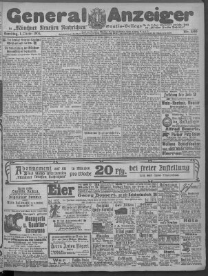 Münchner neueste Nachrichten Samstag 1. Oktober 1904