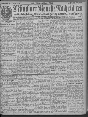 Münchner neueste Nachrichten Mittwoch 5. Oktober 1904