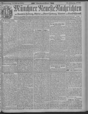 Münchner neueste Nachrichten Donnerstag 16. Februar 1905