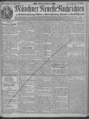 Münchner neueste Nachrichten Samstag 22. Juli 1905
