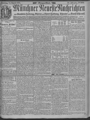 Münchner neueste Nachrichten Samstag 19. August 1905