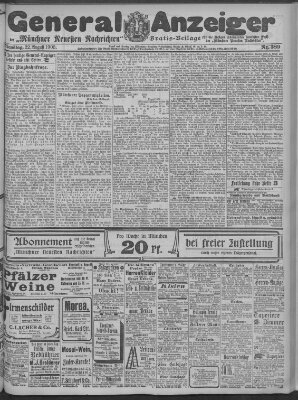 Münchner neueste Nachrichten Dienstag 22. August 1905