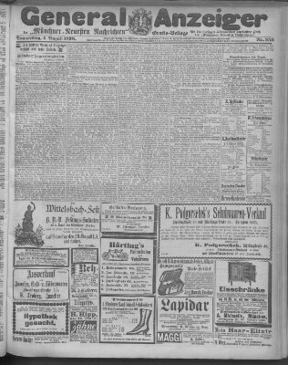 Münchner neueste Nachrichten Donnerstag 4. August 1898