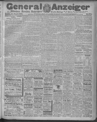Münchner neueste Nachrichten Freitag 19. August 1898