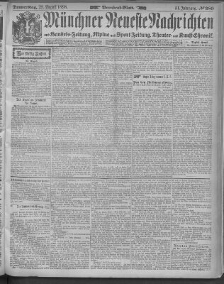Münchner neueste Nachrichten Donnerstag 25. August 1898