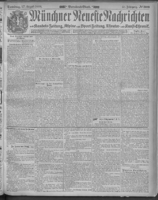 Münchner neueste Nachrichten Samstag 27. August 1898