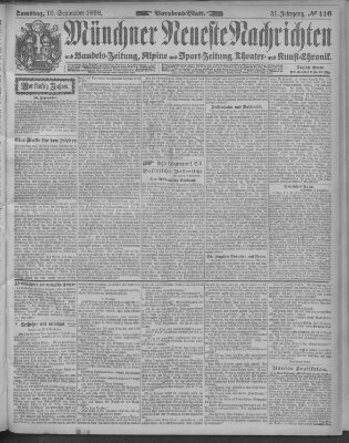 Münchner neueste Nachrichten Samstag 10. September 1898