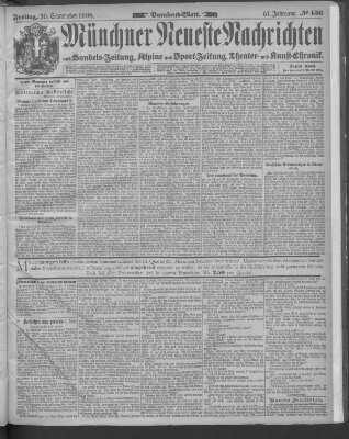 Münchner neueste Nachrichten Freitag 30. September 1898