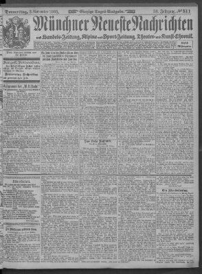 Münchner neueste Nachrichten Donnerstag 2. November 1905